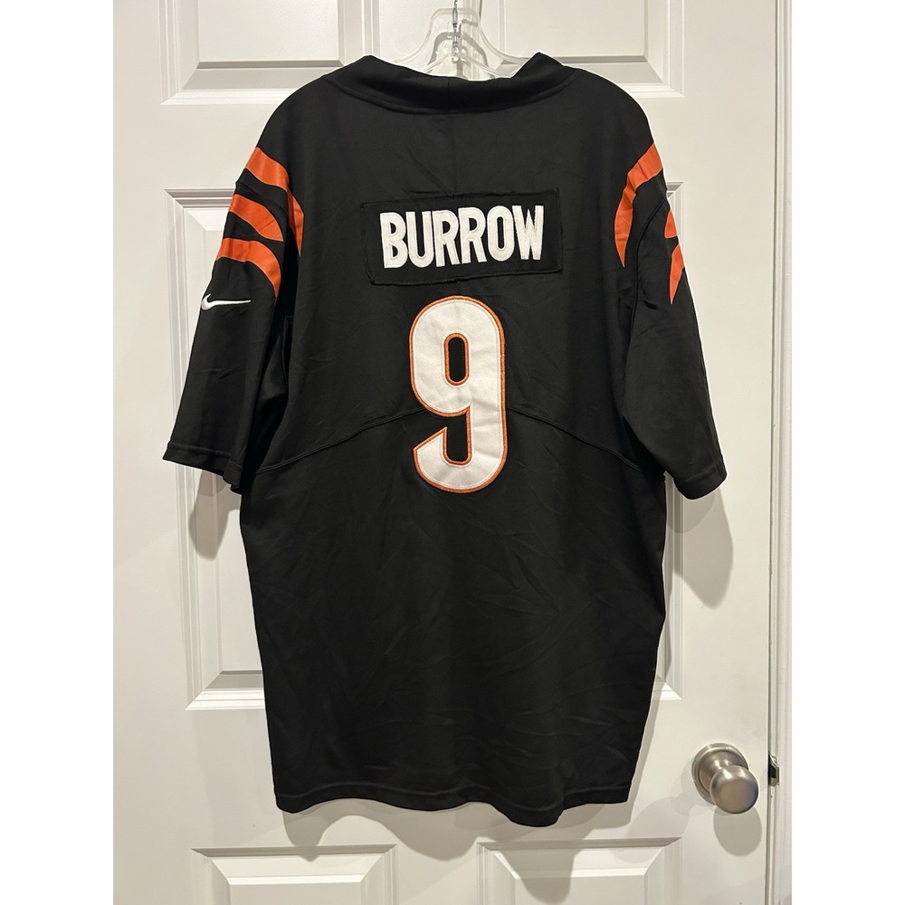 Nike Joe Burrow Cincinnati Bengals Black Game Jersey Men's Size L 9 Paul Brown